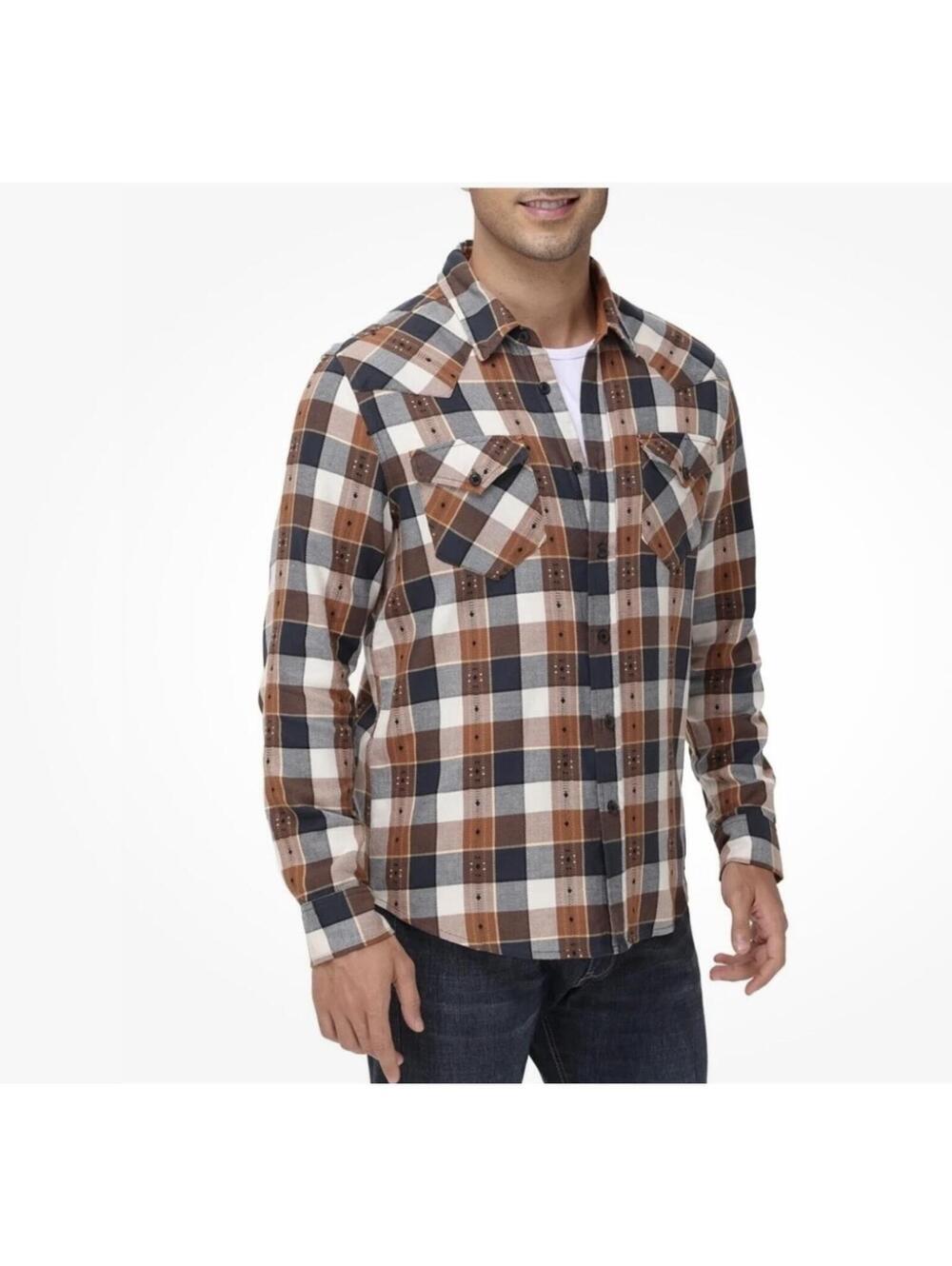 Frye Men’s Jacquard Flannel Shirt Sz XXL Preppy Gorpcore Outdoor Style